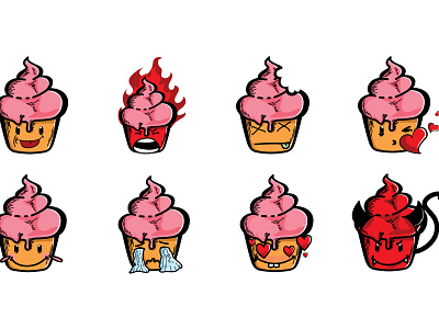 Cupcake Emoticon set