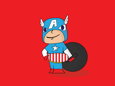 Chibi Captain Amrica america avengers captain captainamerica cartoon characterdesign chibi illustration