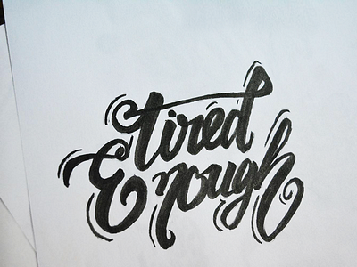 tired Enough brush lettering enough expression hand lettering letterer lettering slang tired