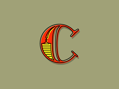 C Type c c drop case c type letter a day lettering retro roman serif art typeface typo typography