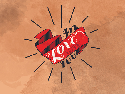 In Love With You affinity designer grunge hand lettering heart in love with you lettering love ribbon romantic
