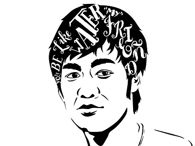 Be like water my friend affinity designer be like water my friend bruce lee bruce lee portrait fighter handlettering kungfu lettering my friend