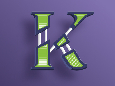 K 3d 3d art 3d letter 3d lettering architecture book cover editorial editorial design engineered hand lettering k k lettering