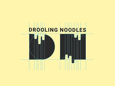 Drooling Noodles asian cuisine brand identity branding chinese drooling noodles logo logo construction merchandising presentation product ramen