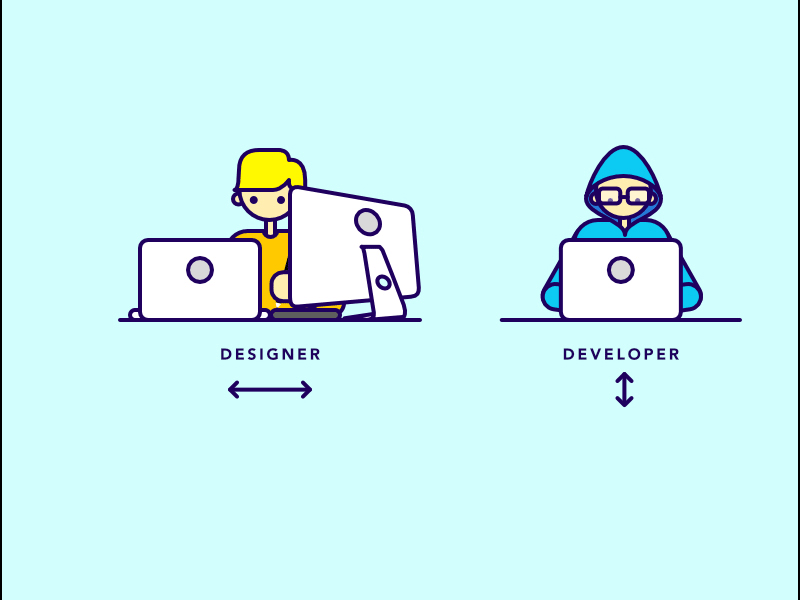 Designer vs. Developer - Rebound challenge affinity designer animation character design designers developers gif illustration rebound rebound challenge