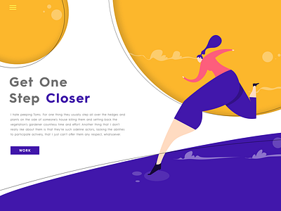 UI Design 03 homepage design illustration illustrationart landingpage marathon nike purple purple ui design sports uidesign women in illustration