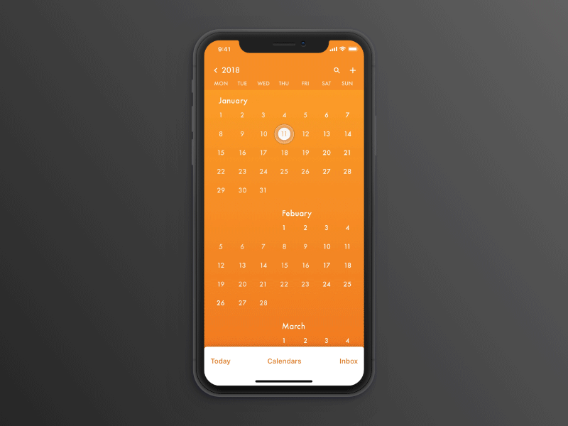 Calendar concept