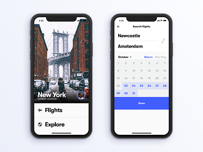 Compare flights app clean color design flat ios iphone x layout mobile typography ui ux