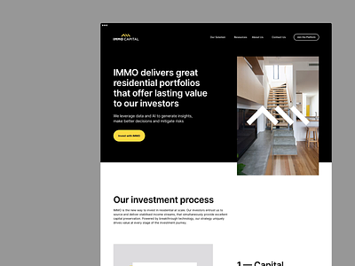ImmoCapital - Solution Pages corporate design interface minimal platform portfolio ui ux web website