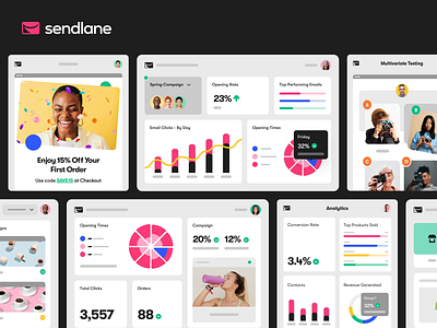Sendlane - Product Shots Part 2 corporate email interface marketing platform saas app saas design ui web