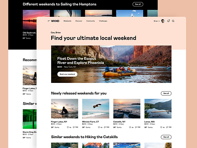 WKND - Discover adventure app booking design interface platform saas saas app travel ui web web app