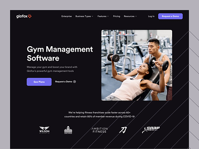 Glofox - Business Type Pages business design gym interface platform saas sport ui ux web