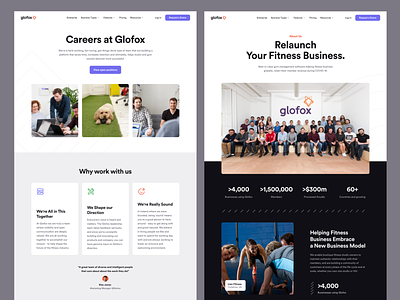 Glofox - Company Pages design interface saas ui web
