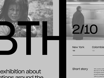 Photo Museum Exhibition black brutalism design interface minimal museum ui ux web