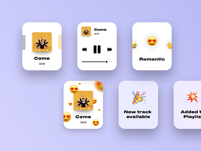 Music Watch App apple watch design emoji mobile music music app play player reaction smart watch ui watch
