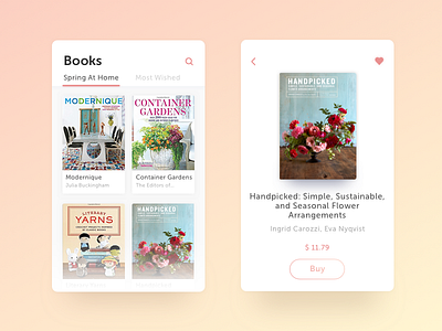 Books android app books catalog e commerce ios library mobile navigation social ui