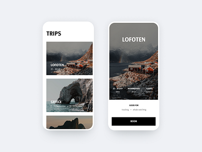 Choose & Book app book cards ios mobile travel travel app ui