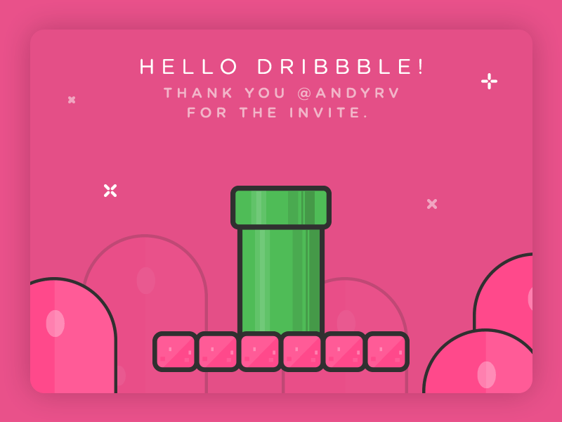 Hello Dribbble! first shot graphic design hello dribbble super mario world