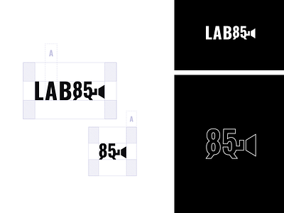 LAB85 Safe Area action audiovisual black brand fortaleza logo minimalist movie pictogram white