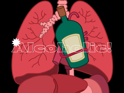 Alcoholic ! ✸ alcoholic bottle design design art graphisme heart illustration letter life organic type typography work