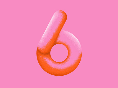 ➏ - 36 days of type™ 36dayoftype 3d art circle design design art grain graphicdesign graphisme illustration number orange pink reflect retro six texture type typography work