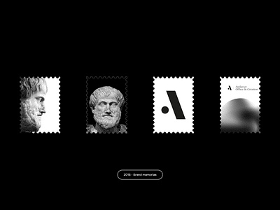 AOC - Brand memories - post stamp bitmap black brand branding design graphicdesign graphisme pixel pixelart post stamp sticker typography work