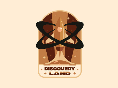 ✺ Discoveryland ✺ badge badge design design discovery disney disneyland futur graphicdesign graphisme illustration infinite logo planet rocket space stars tomorrowland vector work