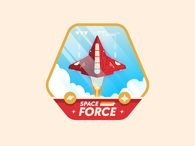 Space force ✨ art badge cloud color design drawing fly graphicdesign graphisme icon illustration imagination logo planet sky space spaceforce spaceship type work