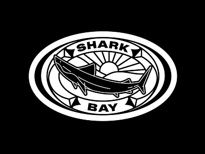 ✴ Shark bay ✴ badge badge design badge logo black brand design design art drawing fish graphisme icon illustration landscape logo shark shark logo sticker type typography work