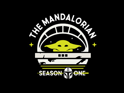 The Mandalorian ✦ baby yoda badge character design art graphisme green icon illustration letter logo logotype mandalorian retro sciencefiction starwars typography vector