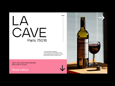 La cave - interface exploration black branding clean design desktop graphisme interface layout letter logo minimal minimalist sanserif ui uidaily uidesign ux web webdesign work