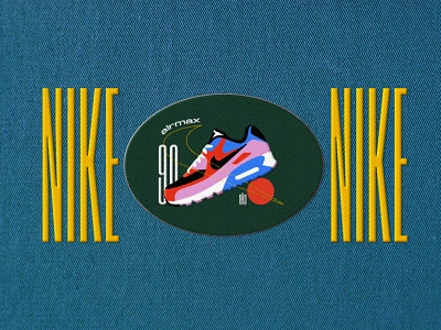 Airmax 90 ! 3d airmax badge branding design graphisme illustration jean nike nike shoes patch pattern design sport textil textile print texture type typographie typography work