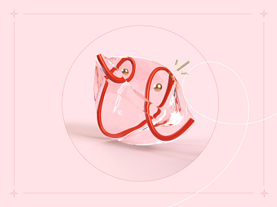 36 days of type - U ! design graphisme illustration letter lettre line otoy pink red render rendering type typo typography u water work