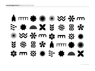 Picto Gaillon Renaissances - branding, identity blackandwhite branding castle design forms graphic design graphisme historic icon illustration logo logotype mark picto pictogramme wave work