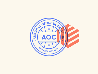 AOC — Atelier et Office de Création aoc blason blue branding design graphisme icon illustration letter logo orange type typography vector work