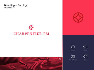 Branding — Charpentier pm / final logo black blue branding design design art font graphic graphisme icon illustration letter logo red type typography vector work