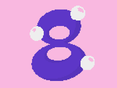 ➑ - 36daysoftype ✨✺ 36dayoftype 3d 8 art bit blue design design art graphisme illustration letter number pic pixel pixel art purple type typography work