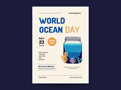 World ocean day flyer branding design flyer graphic design illustration vector