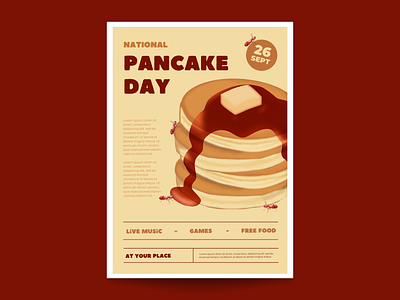 National pancake day flyer design flyer graphic design illustration vector
