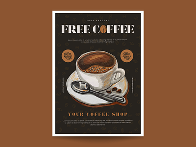 Coffeshop flyer branding design flyer graphic design illustration ui vector