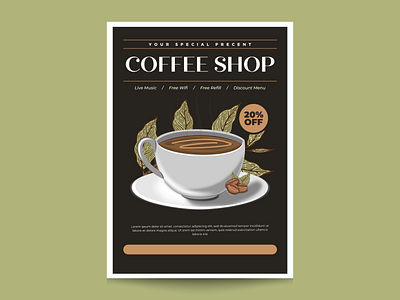 Coffeshop flyer branding design flyer graphic design illustration vector