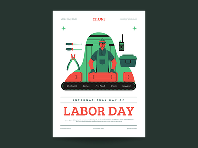 Labor day flyer branding design flyer graphic design illustration ui vector