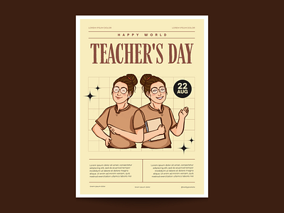 Teacher day flyer branding design flyer graphic design illustration ui vector