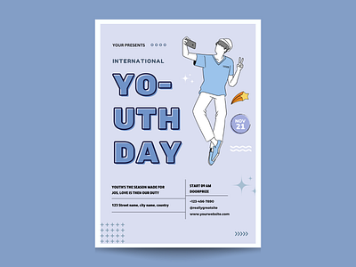Youth day flyer branding design flyer graphic design illustration vector