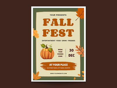 Fall fest Flyer branding design flyer graphic design illustration vector