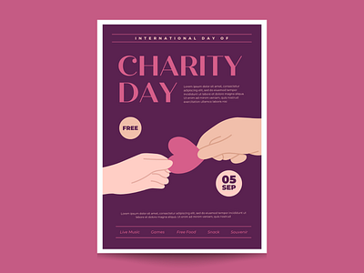 Charity day flyer branding design flyer graphic design illustration ui ux vector