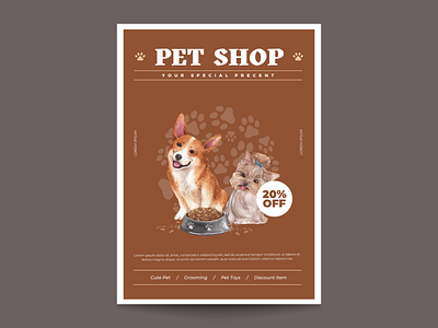 Pet shop flyer branding design flyer graphic design illustration ui vector
