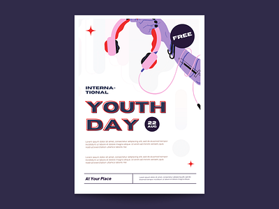 International youth day flyer branding design flyer graphic design illustration logo ui vector