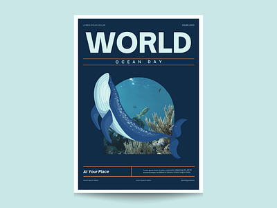 World ocean day flyer branding design flyer graphic design illustration logo ui vector