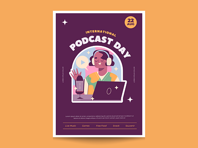 Podcast day flyer branding design flyer graphic design illustration logo typography ui ux vector